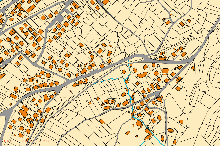 Plan cadastral du centre de Ceto : parcelles et bâtiments, cartographie de l'Agenzia delle Entrate