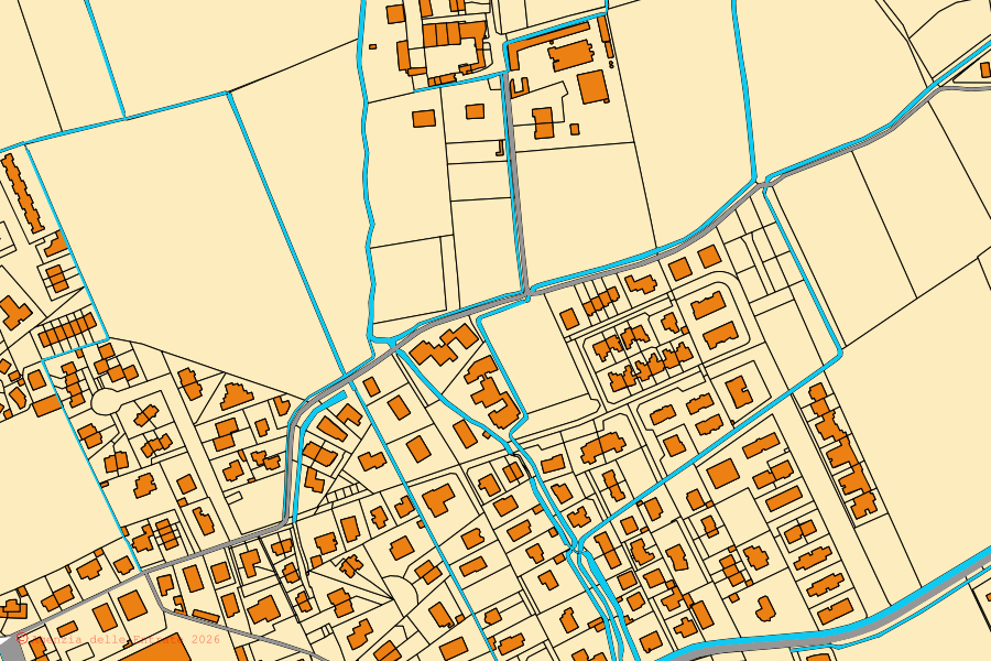 Plan cadastral du centre de Cisliano : parcelles et bâtiments, cartographie de l'Agenzia delle Entrate