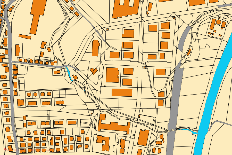 Plan cadastral du centre de Fermignano : parcelles et bâtiments, cartographie de l'Agenzia delle Entrate