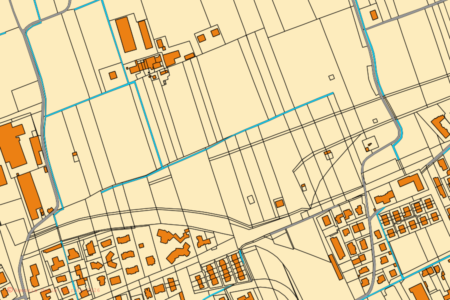 Plan cadastral du centre de Gorgonzola : parcelles et bâtiments, cartographie de l'Agenzia delle Entrate