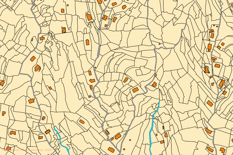 Plan cadastral du centre de Imperia : parcelles et bâtiments, cartographie de l'Agenzia delle Entrate