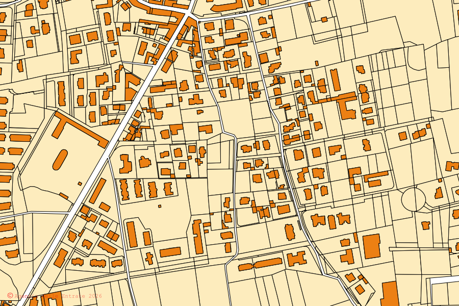 Plan cadastral du centre de Madone : parcelles et bâtiments, cartographie de l'Agenzia delle Entrate