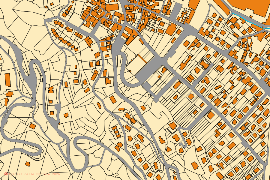 Plan cadastral du centre de Malegno : parcelles et bâtiments, cartographie de l'Agenzia delle Entrate