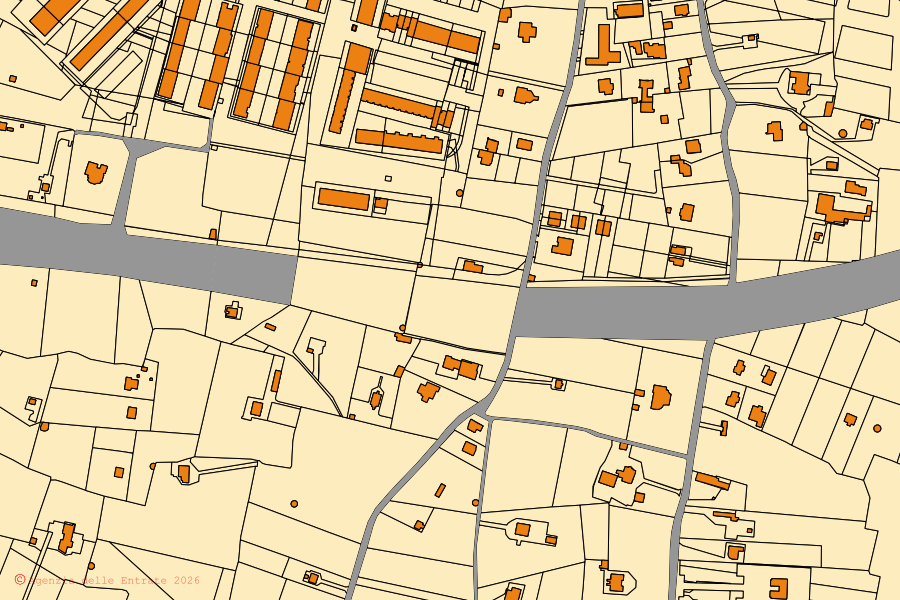 Plan cadastral du centre de Molfetta : parcelles et bâtiments, cartographie de l'Agenzia delle Entrate