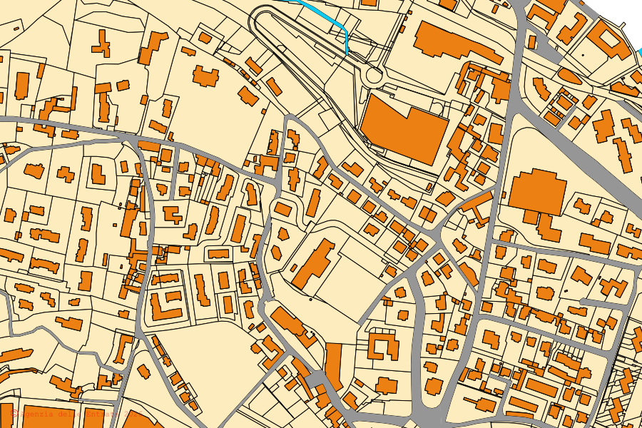 Plan cadastral du centre de Paratico : parcelles et bâtiments, cartographie de l'Agenzia delle Entrate