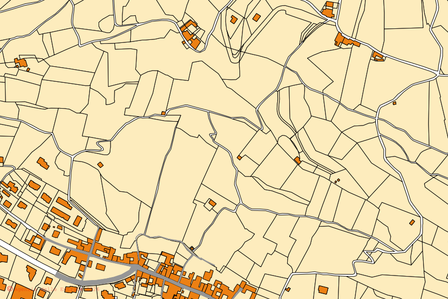 Plan cadastral du centre de Pontida : parcelles et bâtiments, cartographie de l'Agenzia delle Entrate