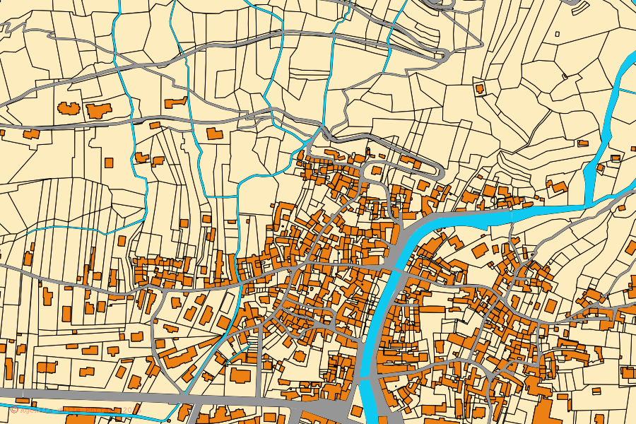 Plan cadastral du centre de Premosello-Chiovenda : parcelles et bâtiments, cartographie de l'Agenzia delle Entrate