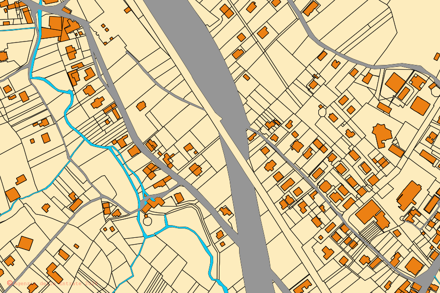 Plan cadastral du centre de San Michele di Serino : parcelles et bâtiments, cartographie de l'Agenzia delle Entrate