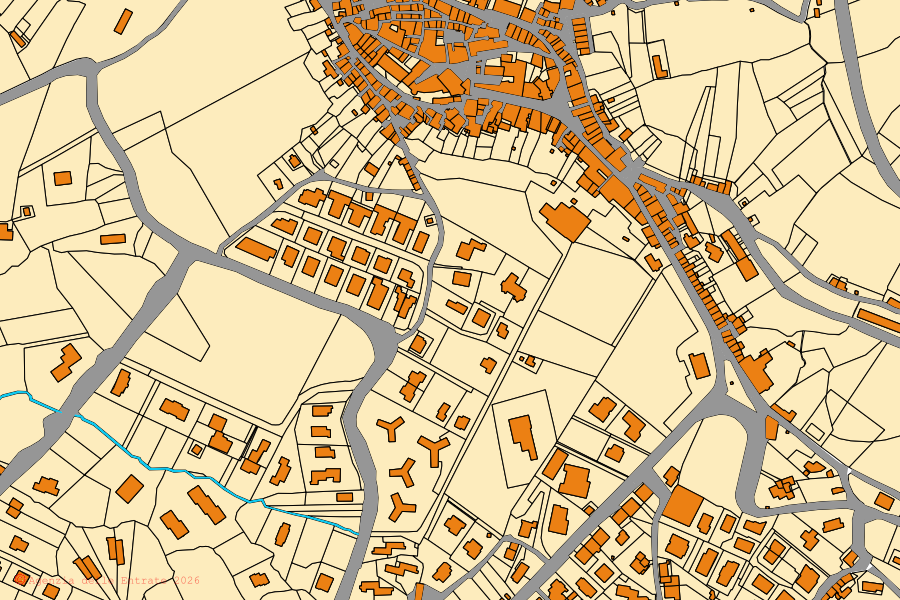 Plan cadastral du centre de Scandriglia : parcelles et bâtiments, cartographie de l'Agenzia delle Entrate