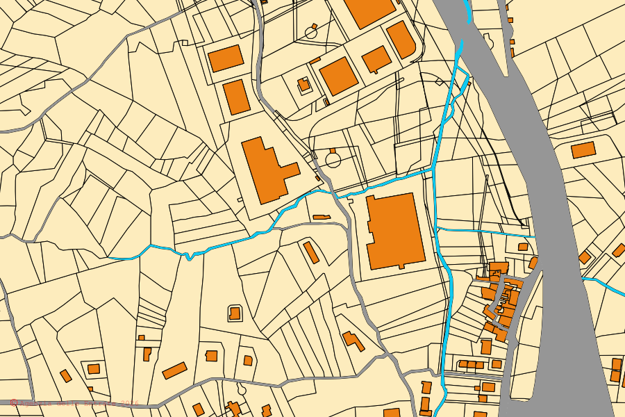 Plan cadastral du centre de Serino : parcelles et bâtiments, cartographie de l'Agenzia delle Entrate