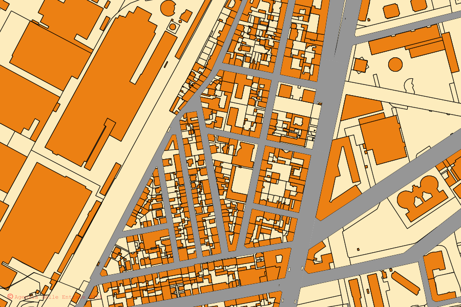 Plan cadastral du centre de Sesto San Giovanni : parcelles et bâtiments, cartographie de l'Agenzia delle Entrate