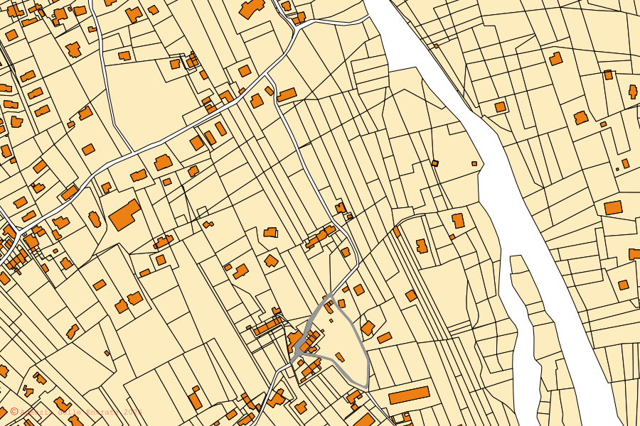Mapa cadastral do centro de Colico: parcelas e edifícios, cartografia da Agenzia delle Entrate
