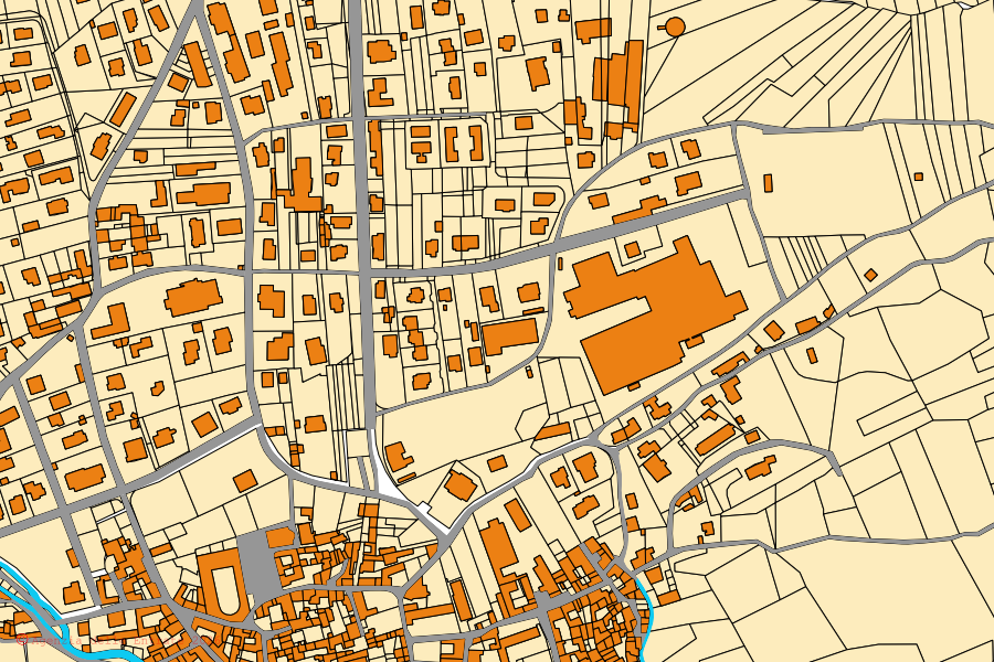 Mapa cadastral do centro de Cuvio: parcelas e edifícios, cartografia da Agenzia delle Entrate