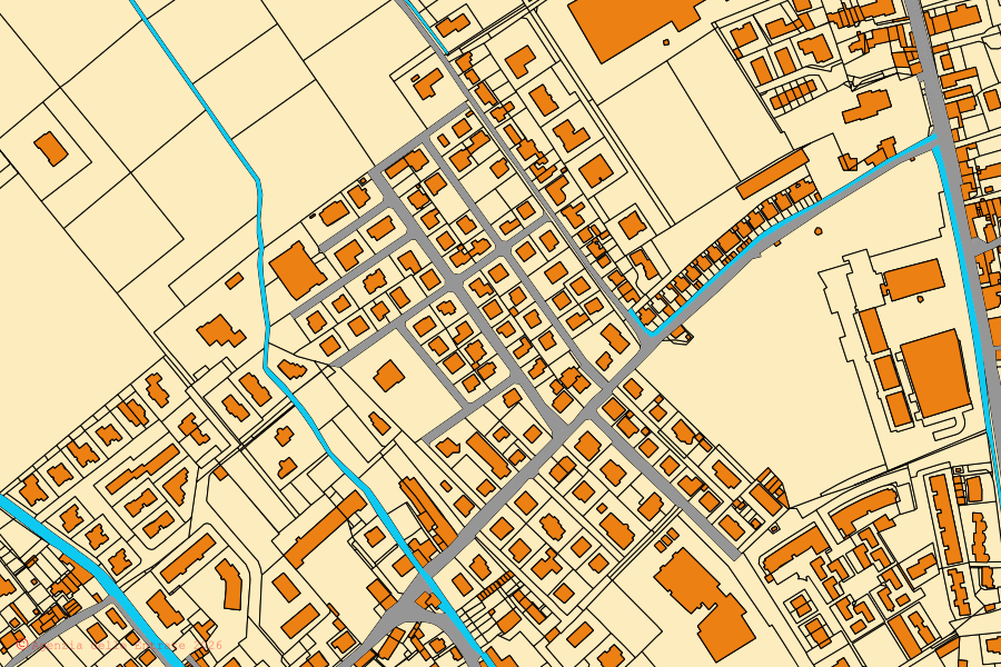 Mapa cadastral do centro de Villaverla: parcelas e edifícios, cartografia da Agenzia delle Entrate